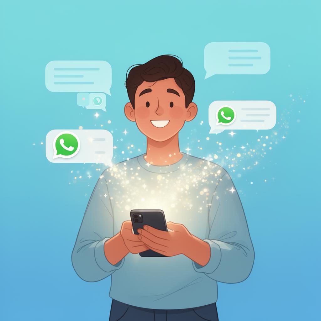 Persona che chatta su WhatsApp con l'AI