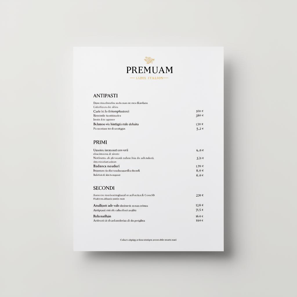 Menu ristorante
